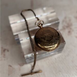 Antique Fahys Pocket Watch w/ Gold Filled Chain | 1800s Art Nouveau